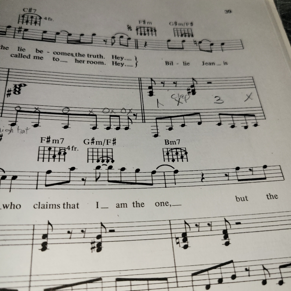 "Vintage 1983 Michael Jackson Thriller Piano Vocal Guitar Songbook  Sheet Music - Picture 10 of 15
